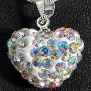 Necklace - Hearts on Fire White Multi Rhinestone